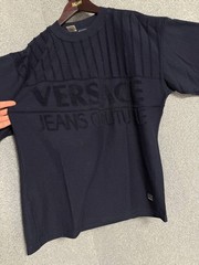 Versace Jeans Couture Men’s T-Shirt with Textured Finish and Embroidered Logo