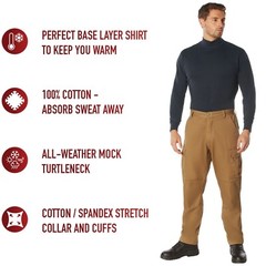 Rothco Turtleneck Warm High Collar Neck Uniform Long Sleeve Mock Shirt Sweater