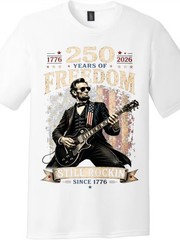 Patriotic Rock Guitar T-Shirt 250th Anniversary 4th of July American Flag Tee
