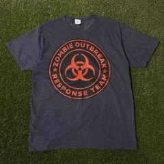 Zombie Outbreak Response Team Biohazard Graphic Print T-Shirt Size L