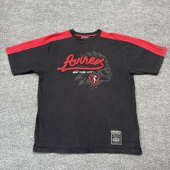 Vintage Avirex T Shirt Mens Medium Black Red 3D Script Logo Hip Hop Grunge Y2K