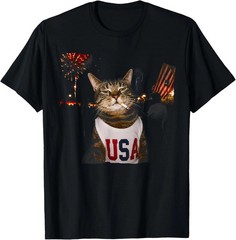 Cat Make Me Happy T-Shirt Unisex Funny Cartoon Dog Lover Graphic Tee
