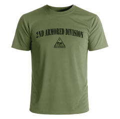 US Army 2nd Armored Division OD Green Subdued T-Shirt Officially Licensed