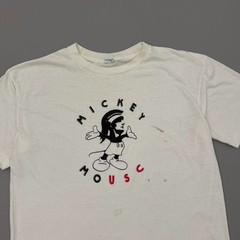 Vintage 80s Mickey Mouse Usc Shirt White Polycotton Single Stitch True Large