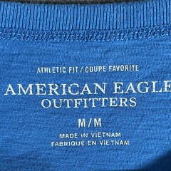 American Eagle Outfitters Shirt Mens Medium Blue Eagle Logo Applique Y2K Surf