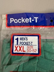 Vintage 1994 Bloopers Pocket T-Shirt Size 2XL Green Made In USA Irregular