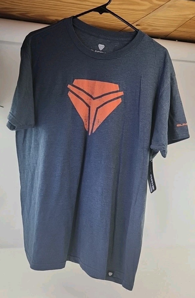 Polaris Slingshot Mens Blue/ Orange Solid Graphic T-Shirt Size L.