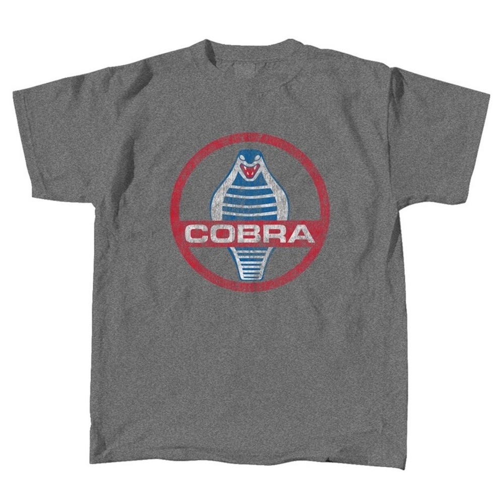 Joe Blow Ts Ford Cobra Circle Logo Mens Gray T-Shirt AC Shelby 289 GT350 Mustang