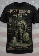 Paratrooper Airborne T-Shirt Army Veteran Military Jump Wings Graphic Tee