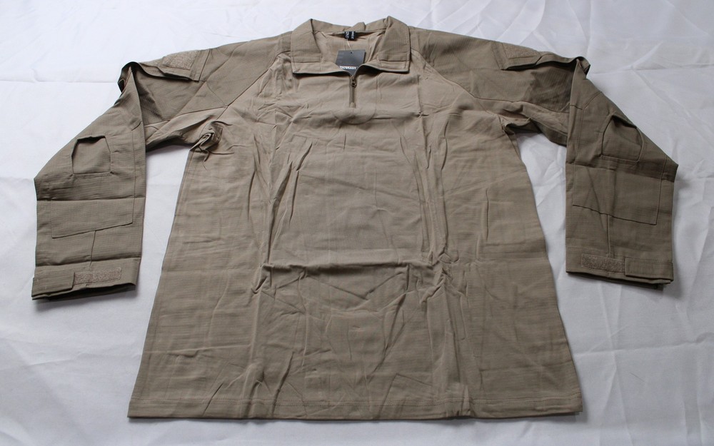 Tacvasen Mens Tactical Long Sleeve Combat Quarter Zip Shirt CN6 Brown Medium NWT