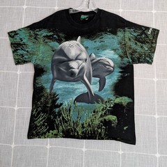 Vtg Radical Nature Dolphin Shirt Mens Medium Kona Hawaii Ocean Destination Tee