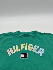 Tommy Hilfiger T-Shirt youth Boy X-Large Graphic Print Logo Green..#31603
