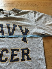 Vintage 80s Made in USA Cotton Rayon Single Stitch Navy Soccer Tee Size M