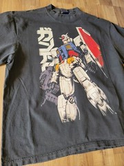 GUNDAM ON A SHAKA HEAVYWEIGHT GARMET DYED T SHIRT “MODERN”