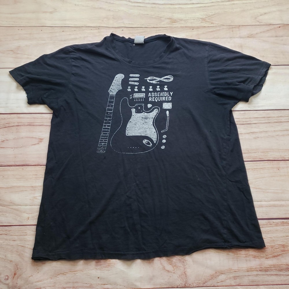VINTAGE UTILITY Shirt Mens Large Black Guitar Assembly Required Graphic Adult