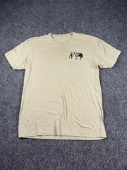 Poncho Shirt Mens Large Beige Cowboy Horse Graphic Tee Western Outdoors Casual