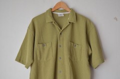 men’s grass green half buttoned henley collared tee t-shirt