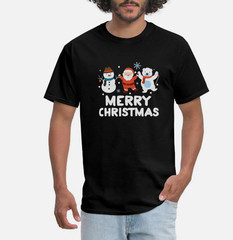 Merry Christmas Football Snowman Holiday Sports Unisex T-Shirt