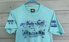 VTG 1988 Butte to Butte 10K Race Eugene Oregon Track Club T Shirt Small 80s AQUA