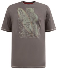 D555 SURFING BEAR PRINT T SHIRT – KHAKI BIG SIZE 2XL 3XL 4XL 5XL 6XL