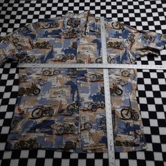 Vintage Harley Davison biker Hawaiian style all over print button up Shirt 3XL
