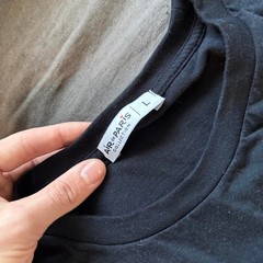 Air de Paris Collection Graphic Tee, Black, Size L — Eiffel Tower Embroidered