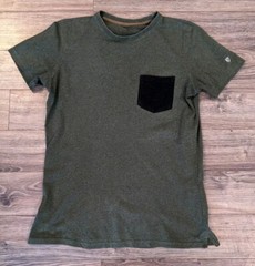 Kuhl Wildfibre T-Shirt Mens Green Melange Contrast Pocket SS Crew Neck – S