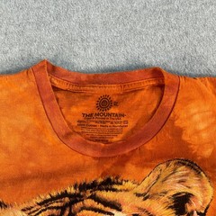 The Mountain Shirt Graphic T Mens Tiger Orange Tie Dye XL Cotton Y2K Big Cat