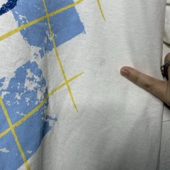 New Y2K Avirex Blue Skull T-Shirt Men’s XL Argyle Diamond Graphic Yellow READ