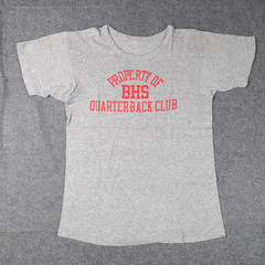 Vintage Football Quarterback Shirt Mens Medium Gray 80s BHS High School Sports