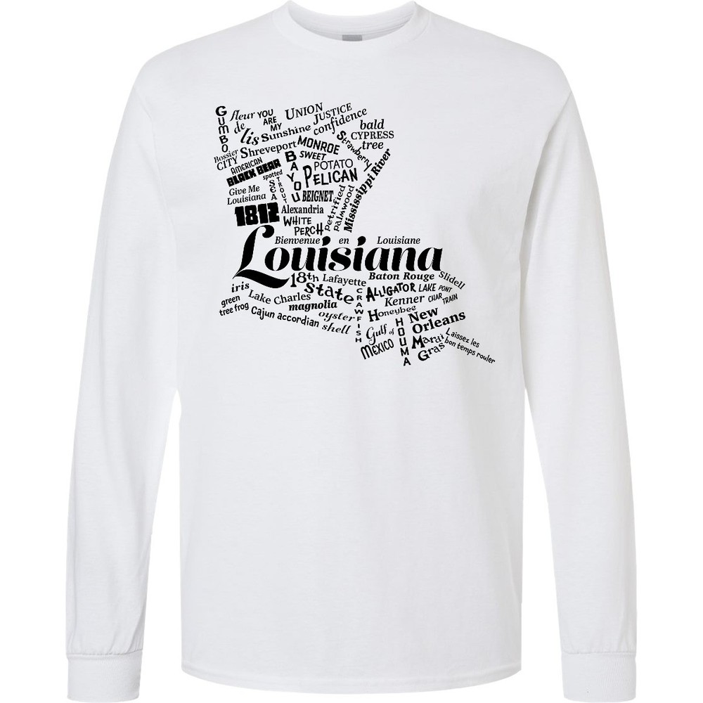 Inktastic Louisiana Word Salad Long Sleeve T-Shirt State Home Pelican Saints New