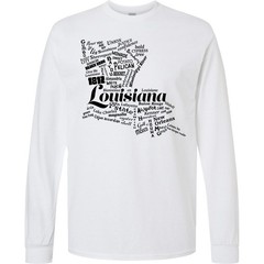 Inktastic Louisiana Word Salad Long Sleeve T-Shirt State Home Pelican Saints New