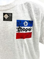Ash T-Shirt w/ Large Red White & Blue 1972 Mopar Logo / Emblem (Licensed)
