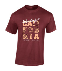 WONDERFUL CALIFORNIA MENS T SHIRT USA SUMMER HOLIDAY CLOTHING CASUAL TOP