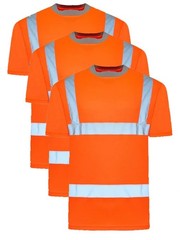 Mens Hi Vis Workwear T-Shirt High Visibility Tee Reflective Safety Security Top
