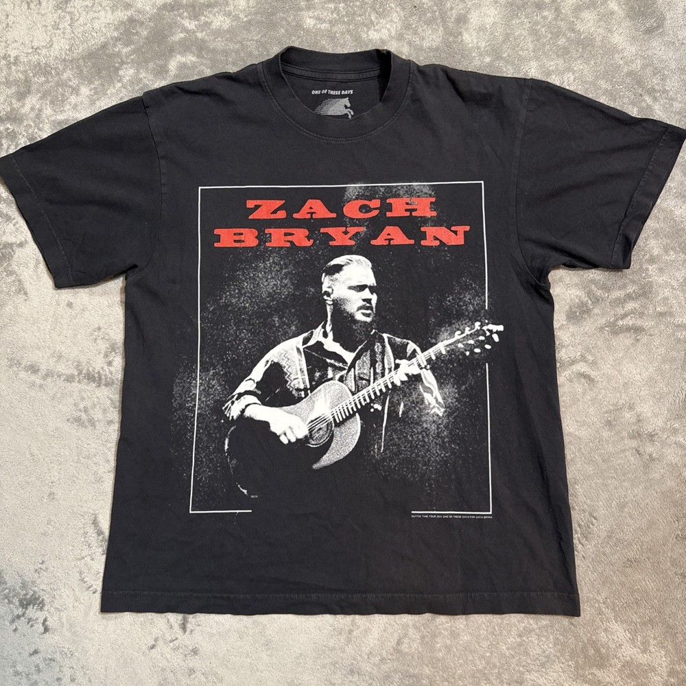 Zach Bryan Quittin Time Tour 2024 T Shirt Grey One Of These Days USA Size Med