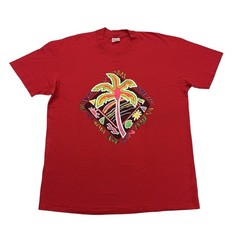 Vintage 80s Shirt Mens XL Beach Palm Tree Short Sleeve Single Stitch 1989