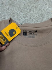 Carhartt Shirt Mens Small Brown Relaxed Fit Long Sleeve Pocket Workwear Tee