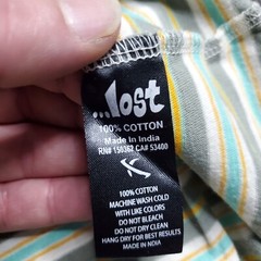 Lost Enterprises T Shirt Men Sz Small Teal Gray Striped Short Sleeve Surf Skate