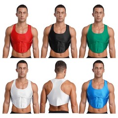 Men Lingerie High Elastic Bra Nightclub Tops Sports Vest U Neck T-shirt Bodycon