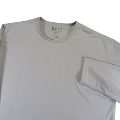 BYLT Mens Performance Shirt XL Light Gray Long Sleeve Performance Crew Stretch