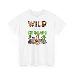 Wild About 1st Grade Teacher Zoo Safari T-Shirt