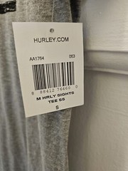 Hurley T-shirt Mens Small Gray Short Sleeve Surfing Skateboarding Tee Logo New