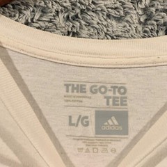 Adidas Go To Tee Graphic Off White Short Sleeve T Shirt Mens Large