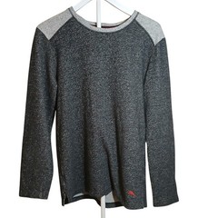 Tommy Bahama Mens Medium Gray Marl Long Sleeve Raglan Pullover Crewneck Shirt