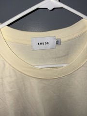 Rhude Men Short Sleeve Leopard Graphic T Shirt Size XL Yellow Used