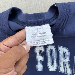 Vintage Air Force ROTC T-Shirt Navy Blue Size Large Single Stitch 90s