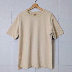 Uniqlo U Minimalist Beige Thick Cotton Crew Neck T-Shirt Size L