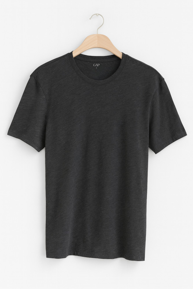 GAP Men’s Everyday Cotton T-Shirt Large Charcoal Gray Crew Neck Short Sleeve Top