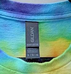 Handmade Tie Dye Rainbow Spiral Pattern Tee Shirt XL 22×28 Cotton Gildan